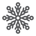 Snowflake glyph icon, winter and ice, snow sign, vector graphics, a solid pattern on a white background.