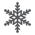 Snowflake glyph icon, winter and ice, snow sign, vector graphics, a solid pattern on a white background.