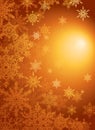 Snowflake gold background / vector