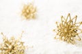 Snowflake Gold Decoration, Golden Sparkles Christmas Snow Flake Royalty Free Stock Photo