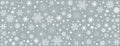 Snowflake gray background with white snowflakes, blue gray Christmas card - vector Royalty Free Stock Photo