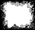 Snowflake grunge frame, elements for design, vector