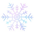 Snowflake hand drawn. Cute neon snow. Drawing ice crystal for design winter print. Abstract shine icon. Gloss star metal effect