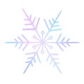 Snowflake hand drawn. Cute neon snow isolated on white background. Drawing crystal design winter print. Abstract shine star