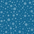 Snowflake hand drawn holiday background. Christmas vector seamless pattern Royalty Free Stock Photo