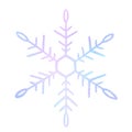 Snowflake hands drawn. Cute neon snow isolated on white background. Drawing ice crystal design winter print. Abstract shine icon