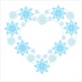 Snowflake heart winter vector illustration