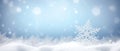 snowflake ice crystal shape blurry lights and snow falling on a cold winter. Christmas snowflakes background. Wide Royalty Free Stock Photo