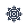 Snowflake icon. Black silhouette snow flake sign, isolated on white background. Flat design. Symbol of winter, frozen Royalty Free Stock Photo