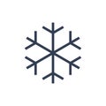 Snowflake icon. Black silhouette snow flake sign, isolated on white background. Flat design. Symbol of winter, frozen Royalty Free Stock Photo