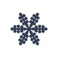 Snowflake icon. Black silhouette snow flake sign, isolated on white background. Flat design. Symbol of winter, frozen Royalty Free Stock Photo