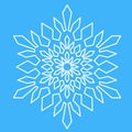 Snowflake icon, Christmas decoration. Ice snowflake, symmetrical mandala vector Royalty Free Stock Photo