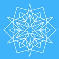 Snowflake icon, Christmas decoration. Ice snowflake, symmetrical vector illustration Royalty Free Stock Photo