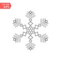 Snowflake icon. Christmas and winter theme. Simple flat black illustration on white background.