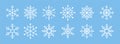 Snowflake icon collection. Snow winter set of elements. Snowflakes template. Cristmas snowflake icon collection. Stock vector