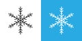 Snowflake icon in flat style. Snow flake winter vector illustration on isolated background. Christmas snowfall ornament business Royalty Free Stock Photo