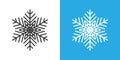 Snowflake icon in flat style. Snow flake winter vector illustration on isolated background. Christmas snowfall ornament business Royalty Free Stock Photo