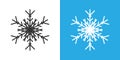 Snowflake icon in flat style. Snow flake winter vector illustration on isolated background. Christmas snowfall ornament business Royalty Free Stock Photo