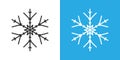 Snowflake icon in flat style. Snow flake winter vector illustration on isolated background. Christmas snowfall ornament business Royalty Free Stock Photo