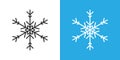 Snowflake icon in flat style. Snow flake winter vector illustration on isolated background. Christmas snowfall ornament business Royalty Free Stock Photo