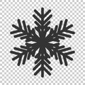 Snowflake icon in flat style. Snow flake winter vector illustration on isolated background. Christmas snowfall ornament business Royalty Free Stock Photo