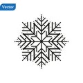 Snowflake icon. Flat vector illustration in black on white background. EPS 10 Royalty Free Stock Photo