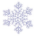 Snowflake Icon graphic. A large hand-drawn snowflake.