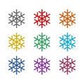 Snowflake icon isolated on white background. Set icons colorful Royalty Free Stock Photo