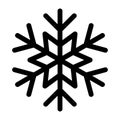 Snowflake icon or logo. Christmas and winter theme vector symbol.