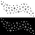 Snowflake icon set. Black white wave snowflakes line banner. Merry Christmas. Happy New Year decoration sign symbol. Xmas paper