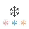 Snowflake icon set. snow icon isolated on white background. Symbol of winter, frozen. Royalty Free Stock Photo