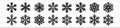 Snowflake icon set. Snowflakes vector christmas icons collection. Distinctive hexagonal snow flake winter season graphic design Royalty Free Stock Photo