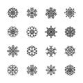 Snowflake icon set 4, vector eps10 Royalty Free Stock Photo