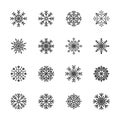 Snowflake icon set 5, vector eps10 Royalty Free Stock Photo