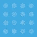 Snowflake icon set 6, vector eps10 Royalty Free Stock Photo