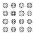 Snowflake icon set, vector eps10 Royalty Free Stock Photo