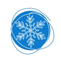 Snowflake icon, sign, symbol, shape. One continuous line art drawing of snowflake. Single line vector illustration Royalty Free Stock Photo