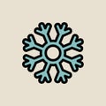 Snowflake icon simple flat style Christmas symbol