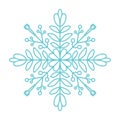 Snowflake icon. Simple flat vector line. Silhouette flake of snow Royalty Free Stock Photo