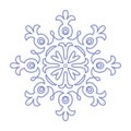 Snowflake icon. Simple flat vector line. Silhouette flake of snow Royalty Free Stock Photo