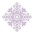 Snowflake icon. Simple flat vector line. Silhouette flake of snow Royalty Free Stock Photo