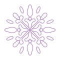Snowflake icon. Simple flat vector line. Silhouette flake of snow Royalty Free Stock Photo