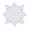 Snowflake icon. Simple flat vector line. Silhouette flake of snow Royalty Free Stock Photo