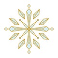 Snowflake icon. Simple flat vector line. Silhouette flake of snow Royalty Free Stock Photo