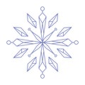 Snowflake icon. Simple flat vector line. Silhouette flake of snow Royalty Free Stock Photo