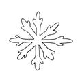 Snowflake icon, sticker, decor, scrapbook. sketch hand drawn doodle. scandinavian monochrome minimalism. winter decor, christmas