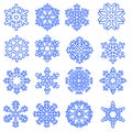 Snowflake icon vector set. winter illustration sign collection. snow symbol or logo.