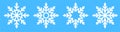 Snowflake icons on blue. Winter weather. Winter weather forecast. Vector Royalty Free Stock Photo