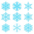 Snowflake icons collections. Can be used for web design elements for website or presentation.