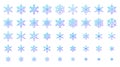 Snowflake icons set, cold ice crystal winter snow, gdradient line sixpointed star Royalty Free Stock Photo